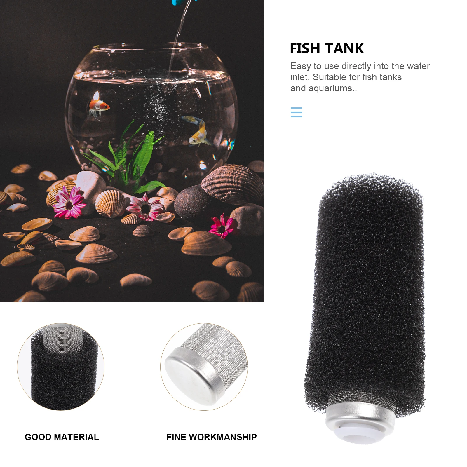 

2 Sets Aquarium Filter Mesh Cover Cotton Sleeves Protector Small Strainer Basket Replacement Fish Tank Accessories Durable Use