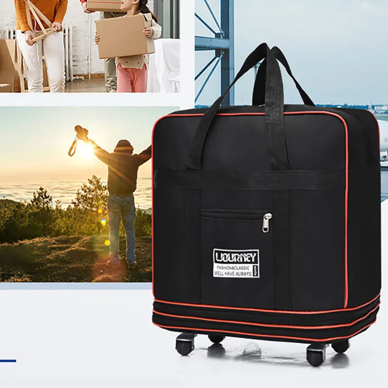 Folding travel bag, luggage,large capacity telescopic luggage, overnight bag,weekend travel bag, waterproof and wear-resistant