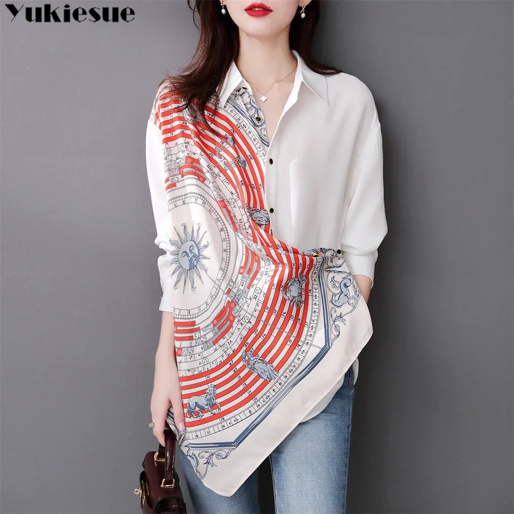Blusas de moda para mujer, Top de verano 2022, camisas para mujer, camisa de retales para mujer, blusas, tops, blusa elegante de manga larga para mujer