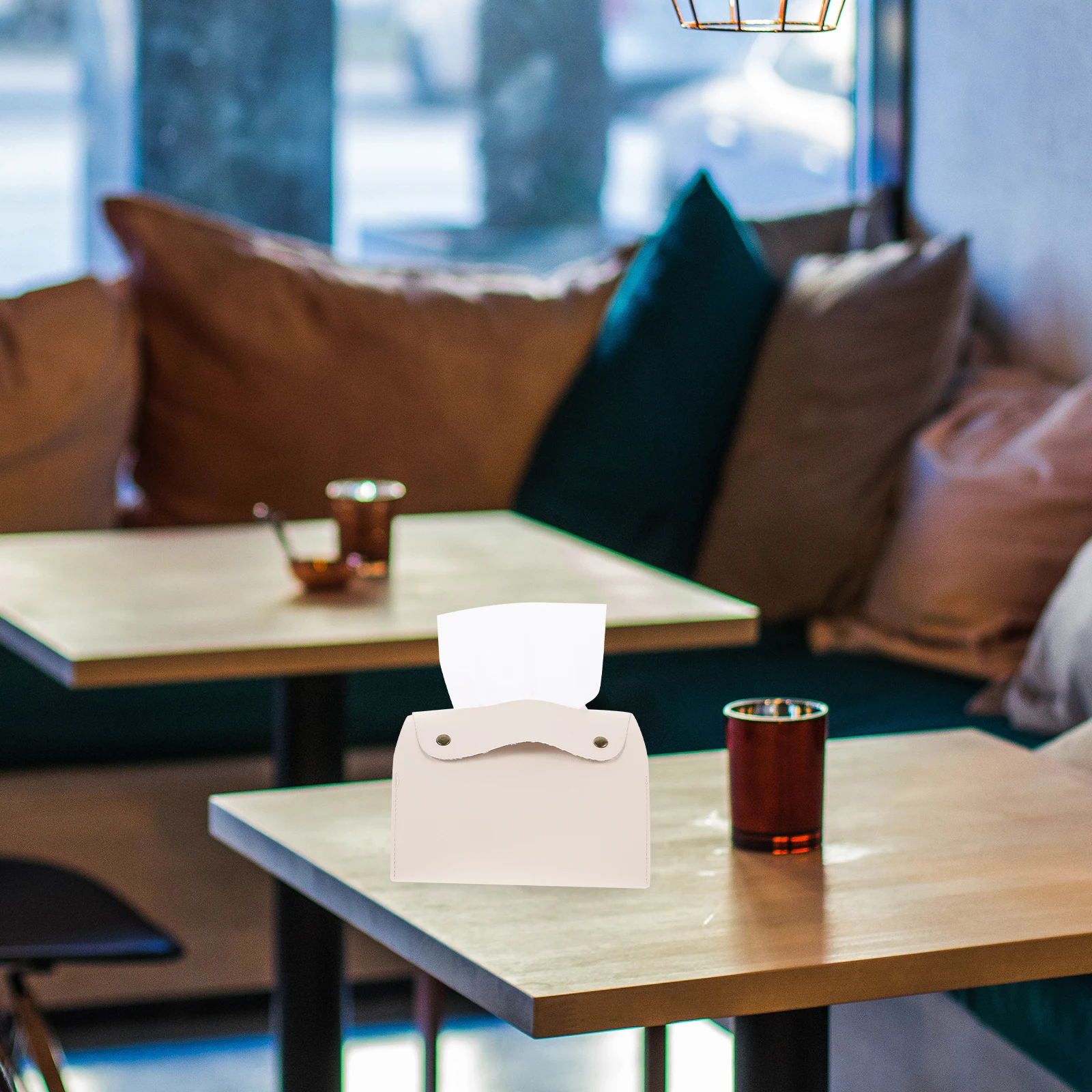 

Elegant Tissue Box Cover Stylish Napkin Storage Holder Modern PU Tissue Dispenser Chic Dining Accessory