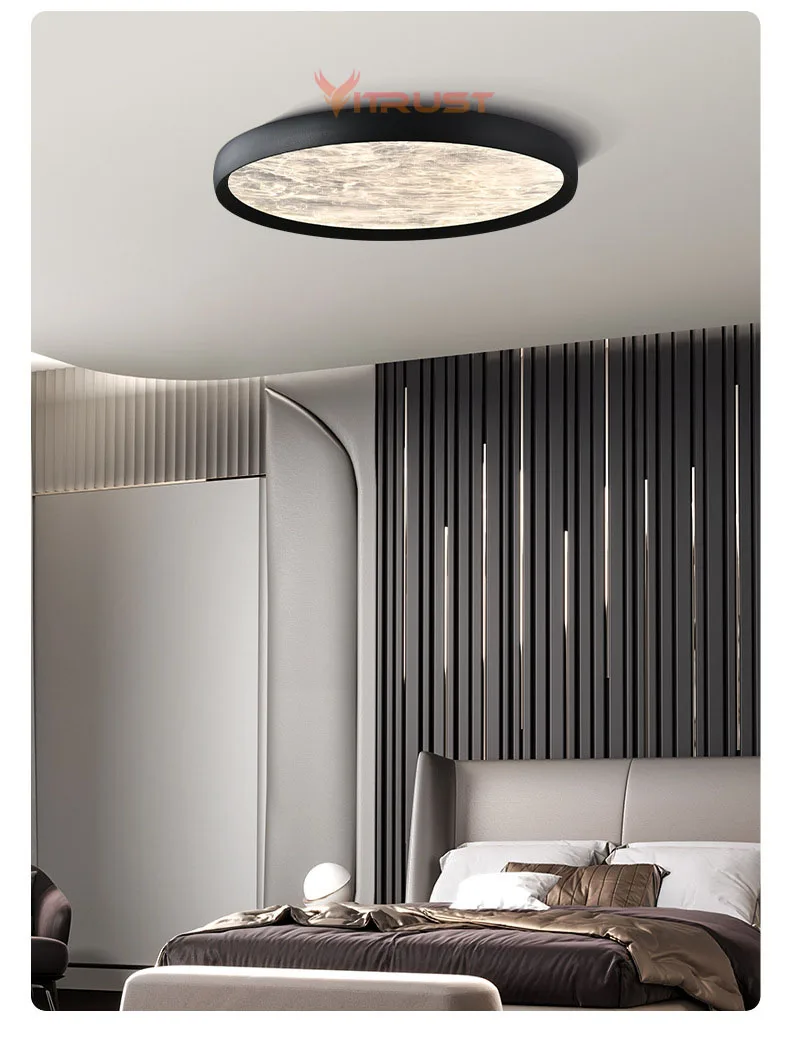 Modern LED Ceiling Lights White Black Chandelier lamps lamparas de techo Plafond Bedroom Study Aisle Balcony 40cm 50cm 60cm 220V