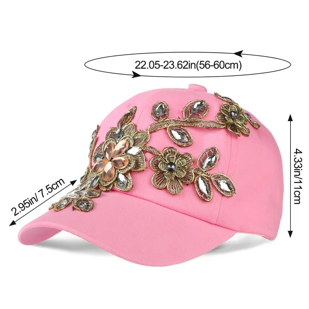 2022 Cotton Mom\'s Hat New Women Ladies Baseball Cap Tourist Outdoor Cute Pretty Rhinestone Cowboy Hat Cap for Women