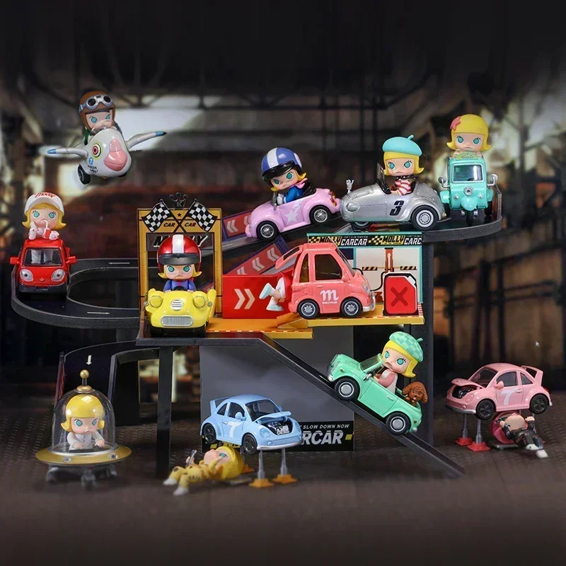 

POP MART Molly Car Series Mystery Box Аниме ПВХ 100% оригинальная фигурка Коллекция Модель Настольные украшения Куклы Игрушки