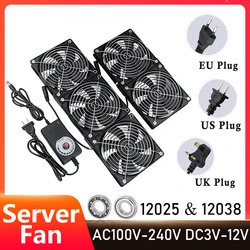 Gdstime 12cm High Speed DC 12V 220V Btc Mining Machine Chassis Workstation Cabinet Radiator 120MM Violent Server Cooling Fan