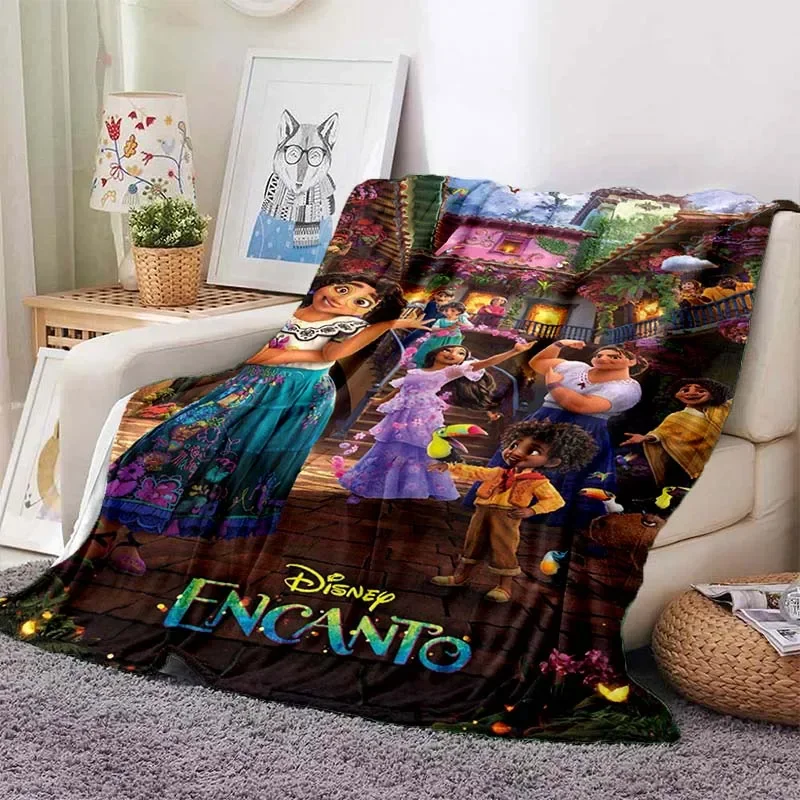 

Cartoon Disney Encanto 3D Printed Soft Flannel Blanket Children's Anime Movie Sofa Blanket Portable Travel Blanket