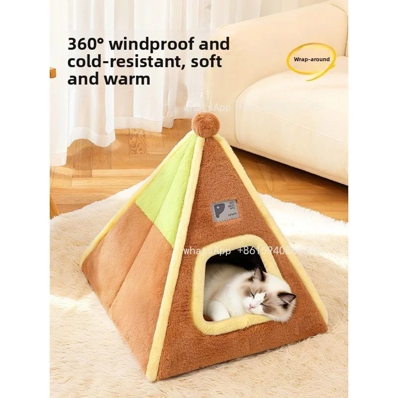 Cat litter winter thickened closed security tent litter winter warm cat house medium and small dog kennel