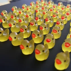 Mini pato amarelo pato luminoso, brinquedo luminoso, miniatura, fada, jardim, decoração de paisagem, 50 pcs