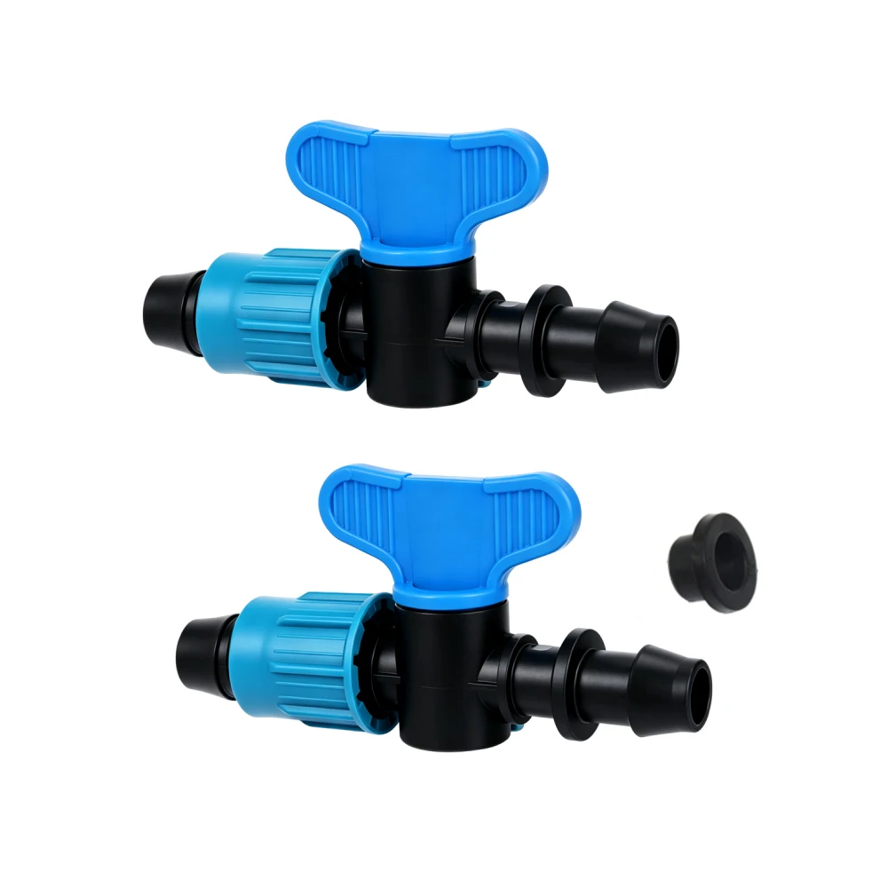 

16mm PE Hose Quick Valve 1/2" 3/4" Male Shut Off Switch Garden Agriculture Micro Irrigation Drip Tape Joints Pipe Fittings 5Pcs