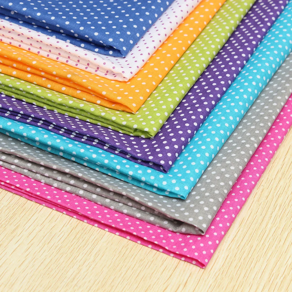 

7Pcs Dot Cotton DIY Cloth Soft Cotton Fabric for Sewing Handmade Square Fabric Craft Projects Cushion Covers