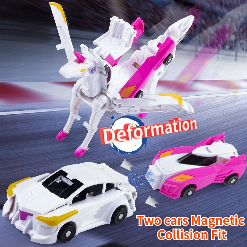 Child Magnetic Attraction Deformation Toy Magic Pegasus Unicorn Deformation Pony Collision Fit Gifts for Boys and Girls