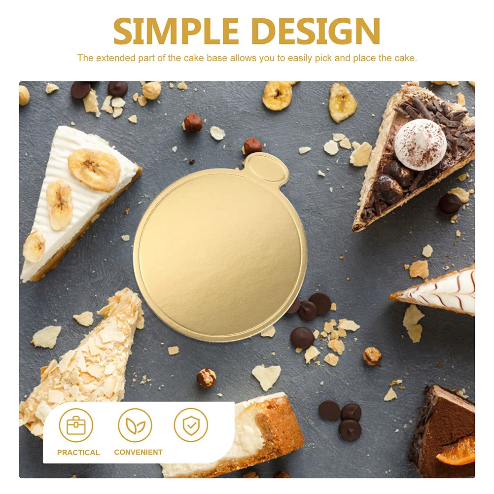 200 folhas descartáveis de placa de bolo de mousse bases redondas para decorações de festa de aniversário de casamento mini placas de bolo