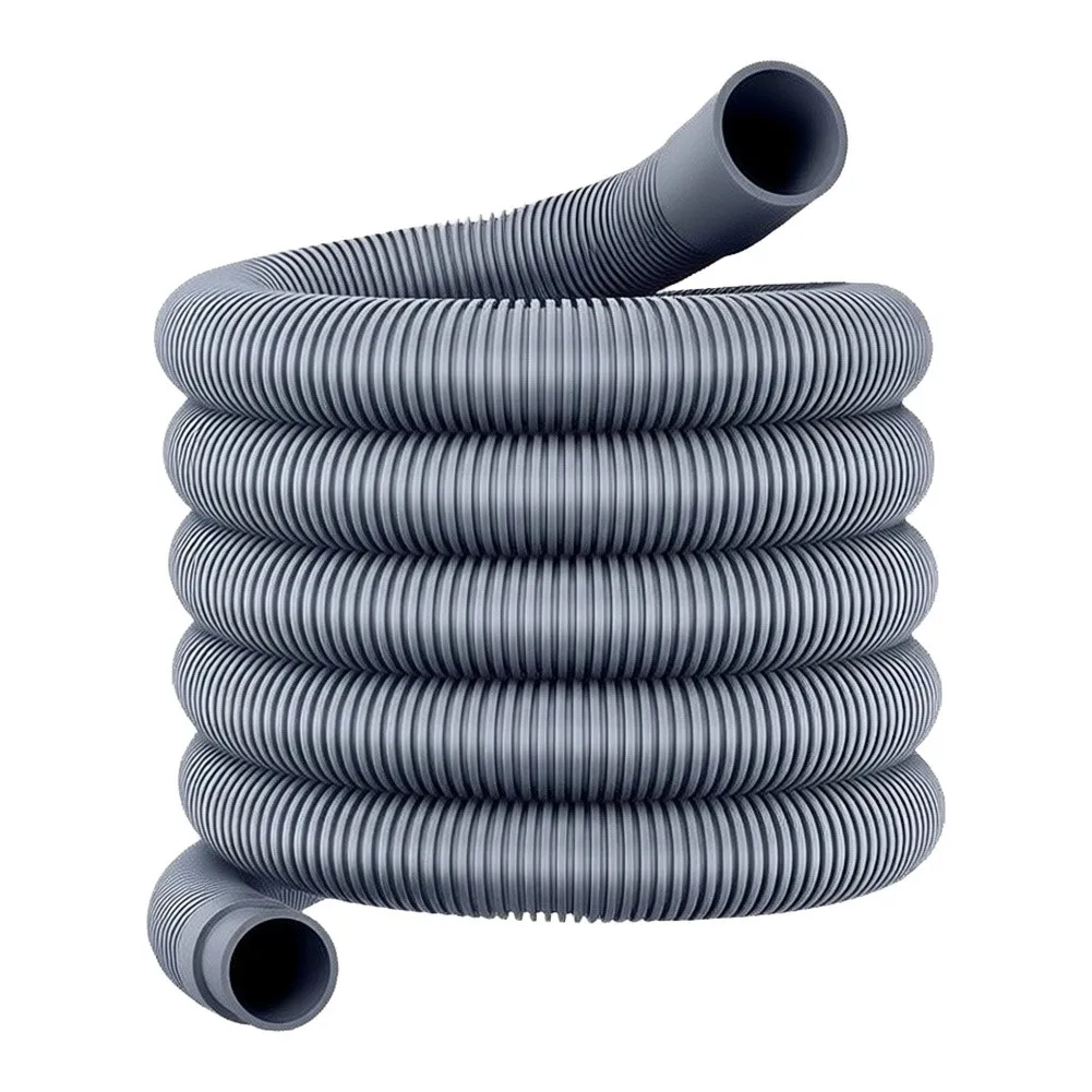 Flexible Washing Machine Drain Hose Kit With Adapter U-Shaped Support PP Material Gray Extension Pipe For Home Laundry