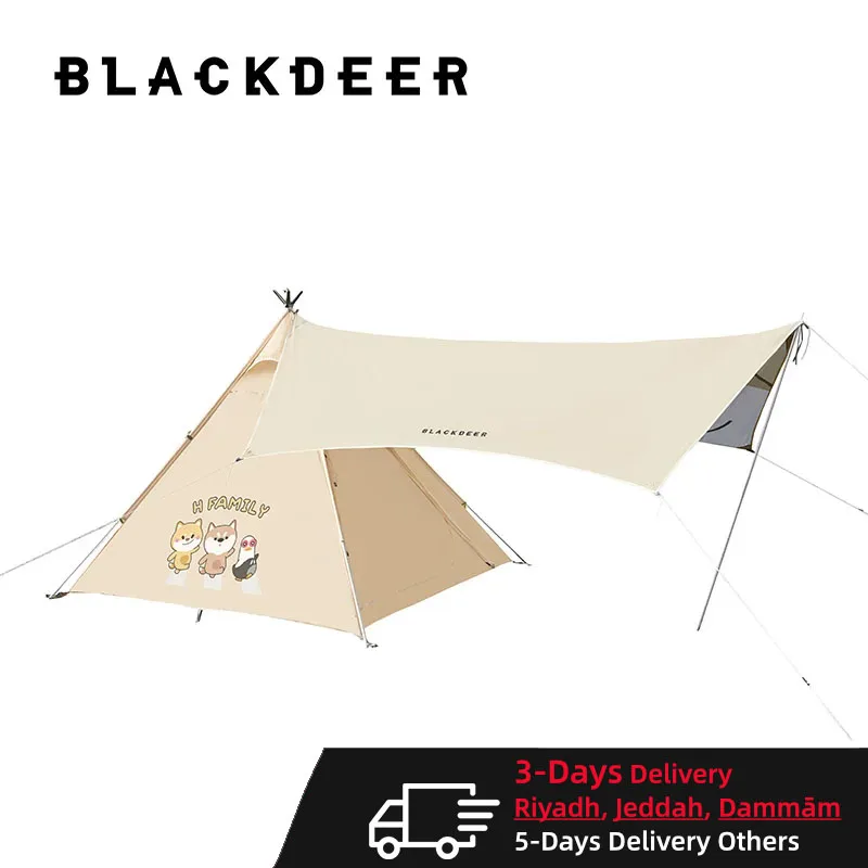 Blackdeer H FAMILY Tent 3-4 Person Outdoor Ultralight Tent Waterproof Silvering Family Camping Traveling Inflatable Tarp Tent