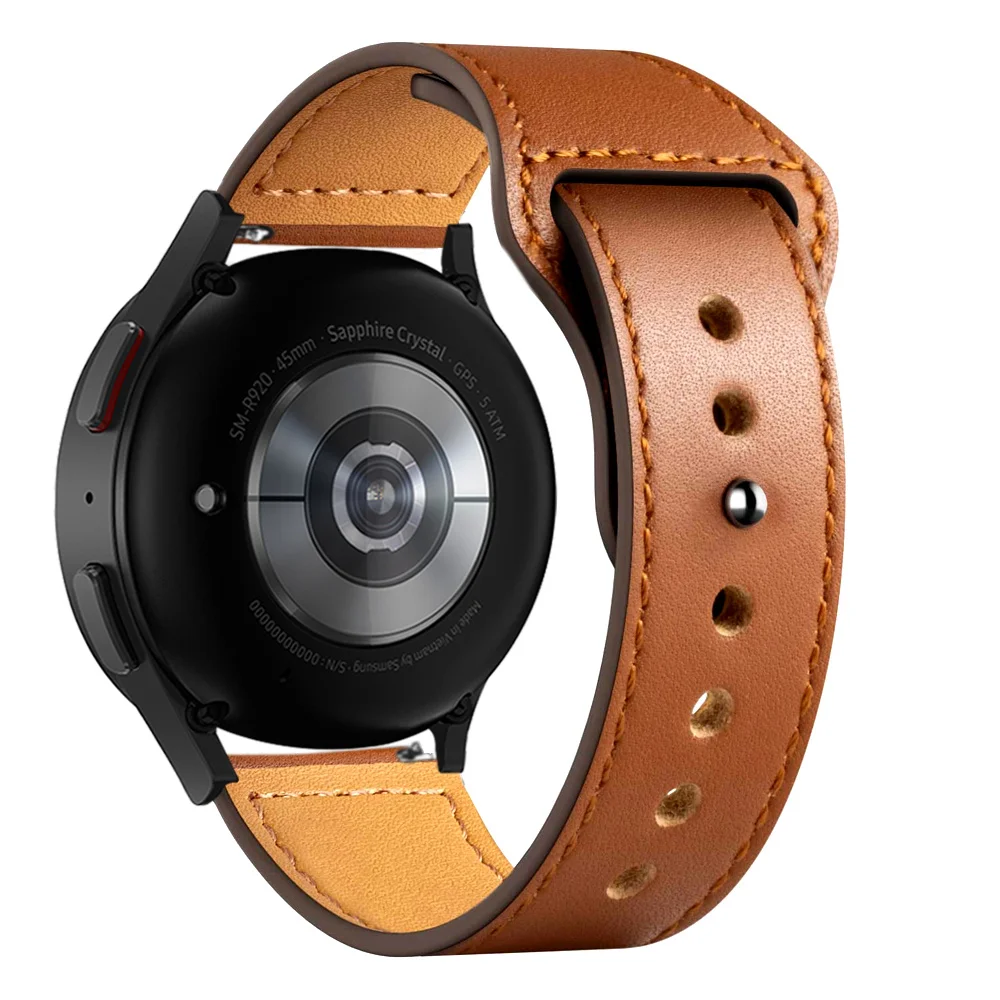 20mm 22mm Leather Band For Samsung Galaxy watch 7/6/5/pro/4/Classic 44mm 40 Strap bracelet Huawei GT 4/4 pro Galaxy watch 7 40mm