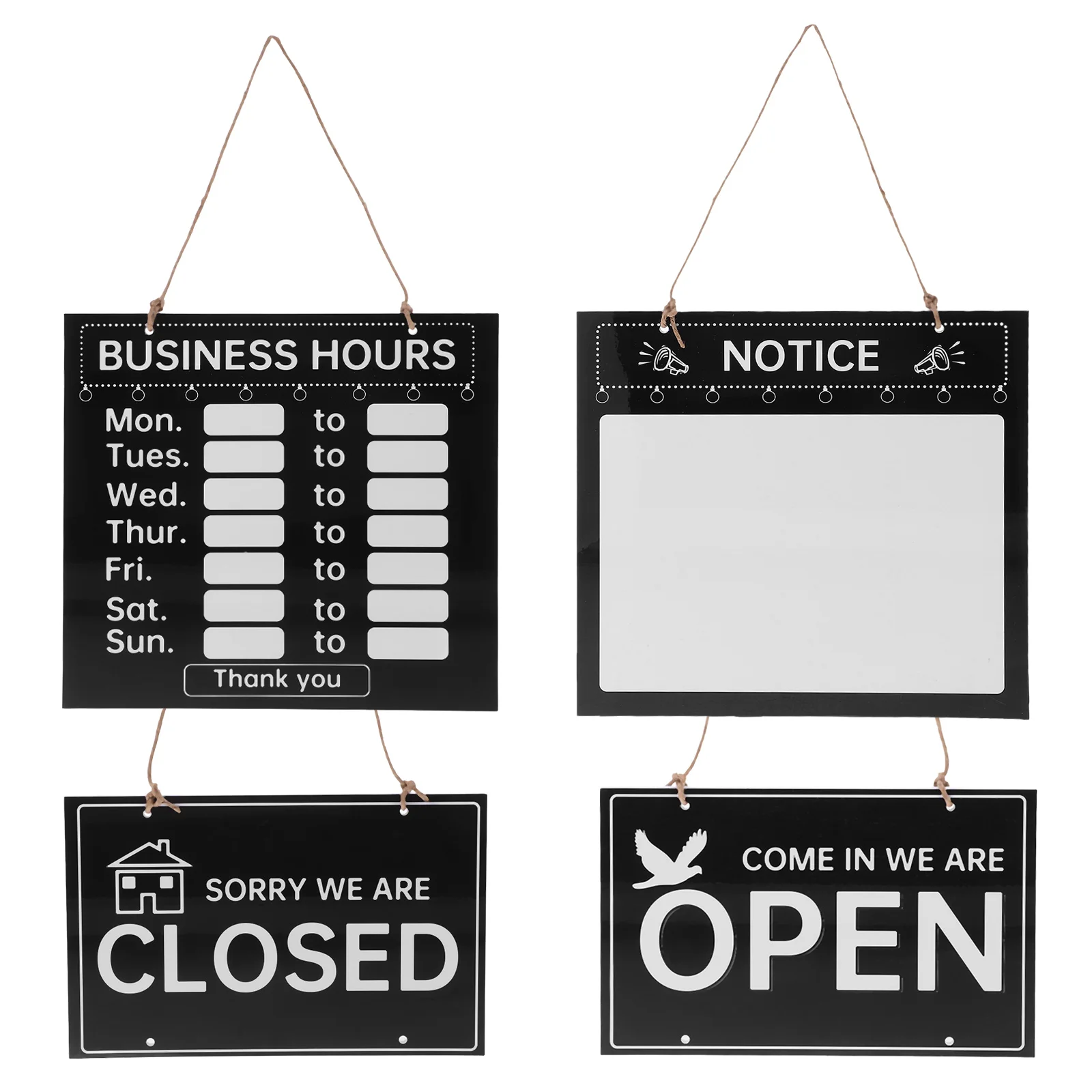 

1Set Business Hours Sign Writable Open Closed Sign for Restaurants Cafes Shops Store Time Display Decorative Open Signs