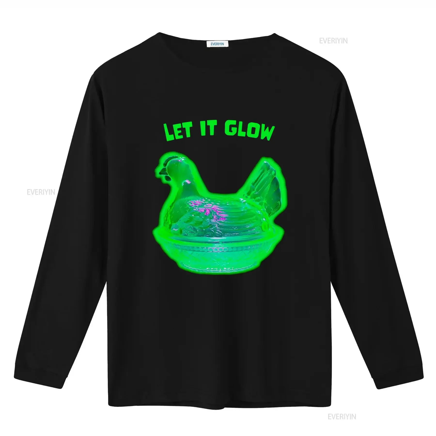 Let It Glow Uranium Glass T Shirt Vaseline Hen In The Dark Design vintage Washed streetwear designer clothes Comfortable