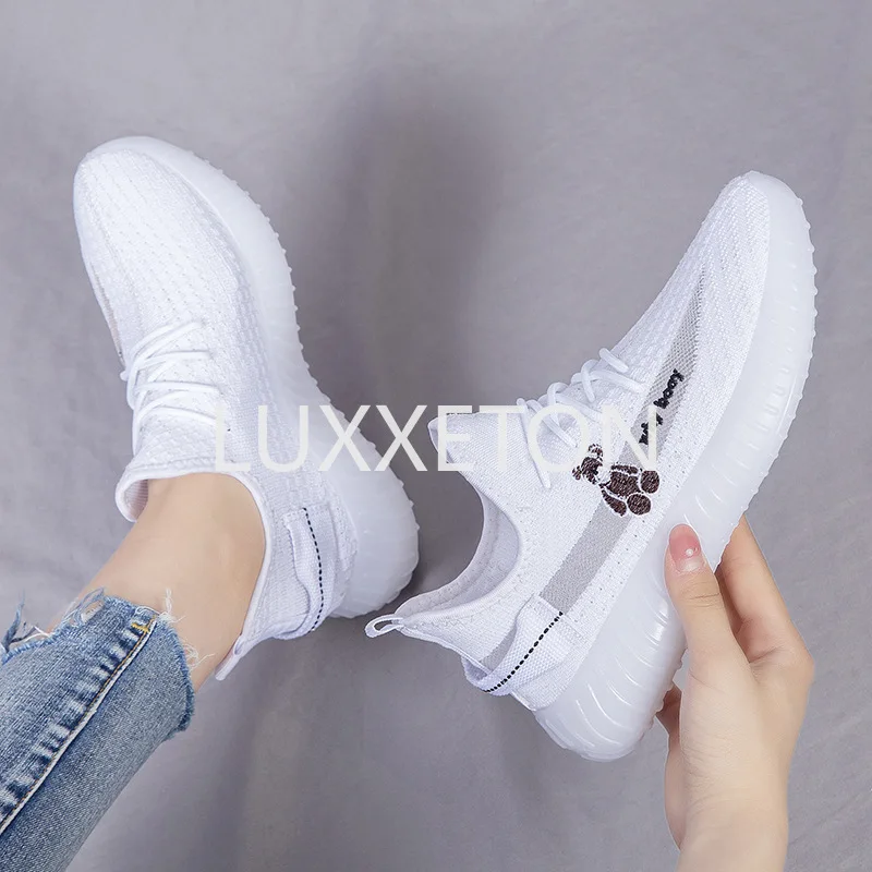 Women Mesh Breathable Vulcanized Shoes Summer New Women Coconut Mesh Running Comfortable Soft Sole Casual Sports Shoes