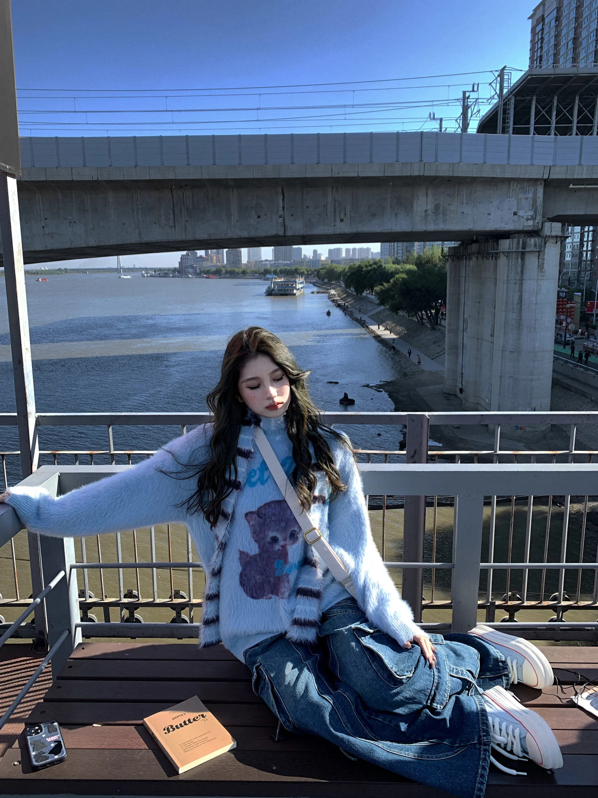 

Tongiiuu Heart-Tobbing Milk Lazy Sle Fur Knitted Sweater Women Loose Soft Winter Knitwear round Ne Long Sve