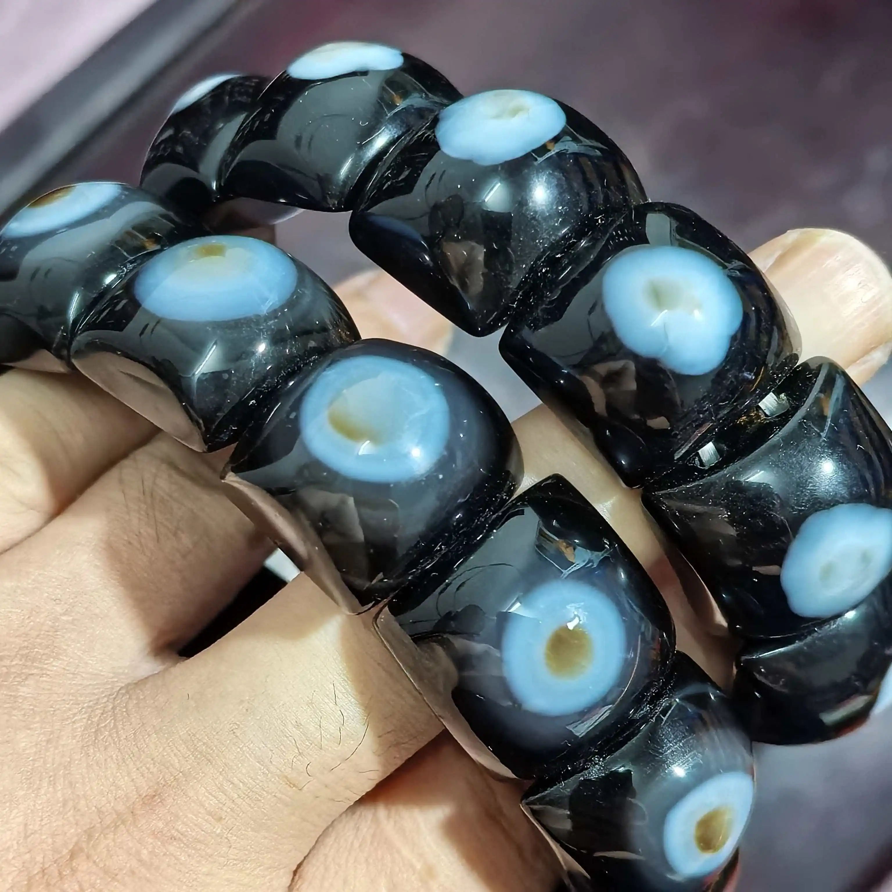 

1pcs/lot Natural Agate Bracelet Elastic Natural Tianyan Buddha Bracelet for Women and Man Fine Jewelry Free Shipping