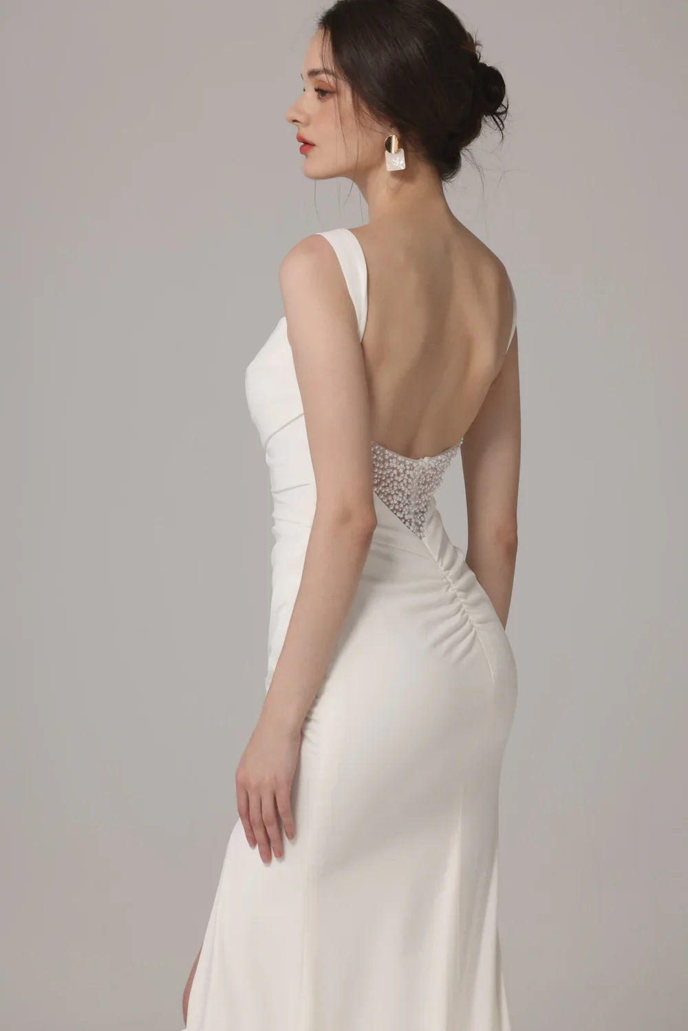 Abito da sposa a sirena in raso sexy personalizzato