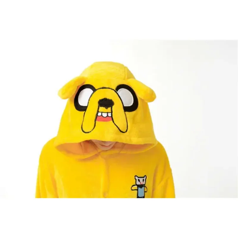 HKSNG New Link Adult Finn And Jake Onesies Adventure Costume Yellow Dog Pajamas Animal Halloween Party Jumpsuits Kigurumi