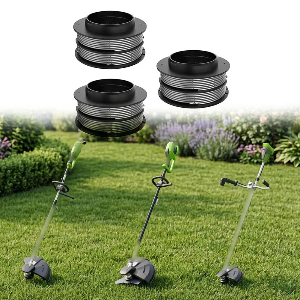 3pcs Trimmer Spool & Line For Greenworks 2930507 GST1246 GD40BC GD40BCB Grass Trimmer Garden Power Tools Lawn Mower Nylon Line