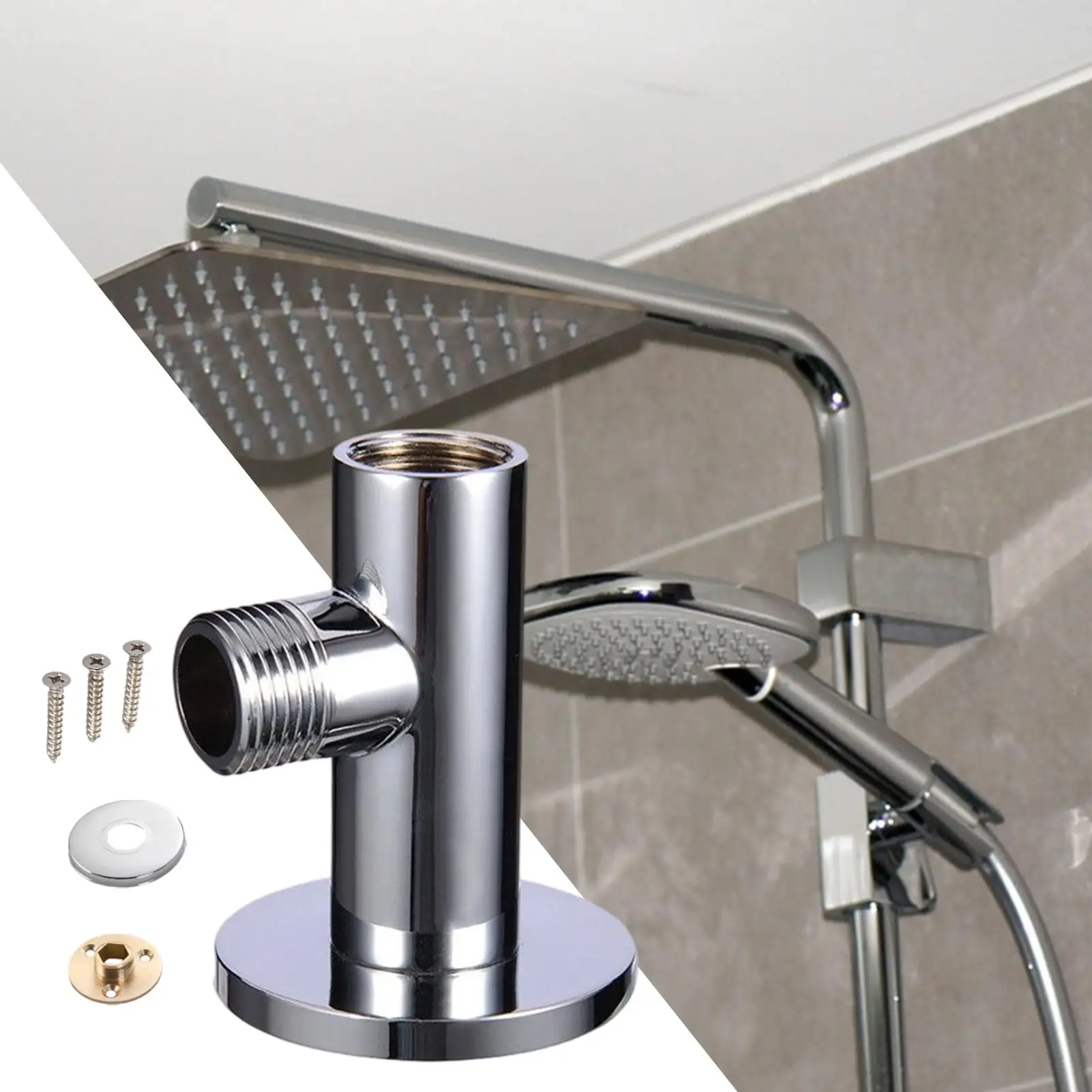 Shower Wall Supply Elbow Shower Hose Connector Wall Mounted Connector Leak-Proof Adapter For Home Bathroom Hotel Replacement
