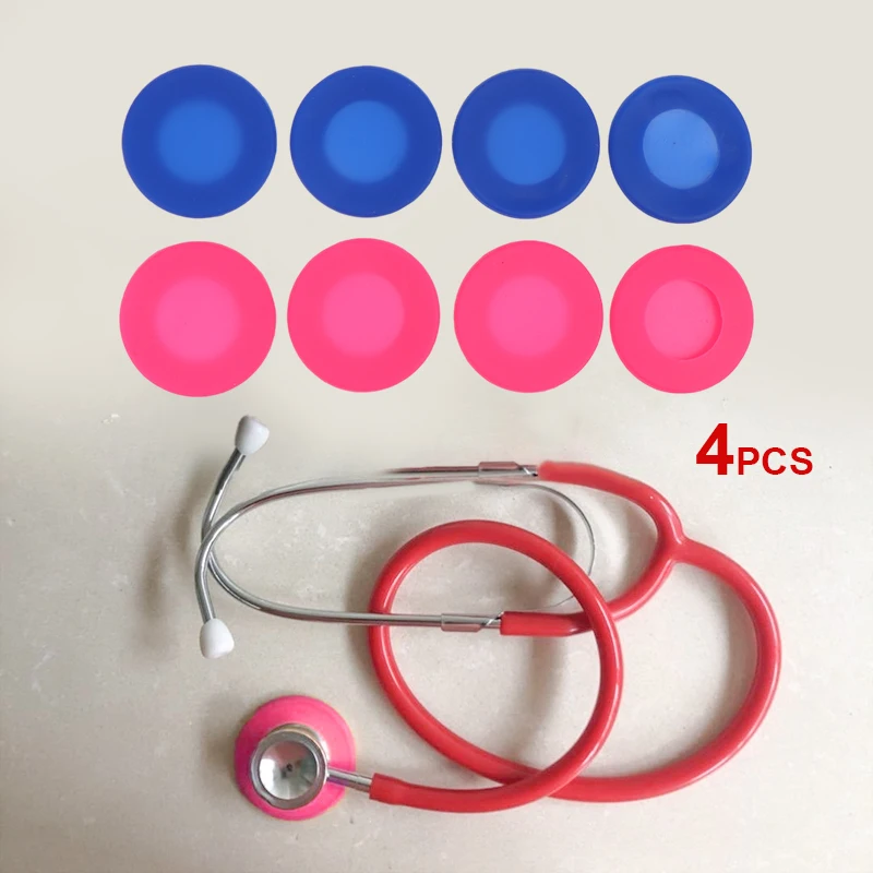 4Pcs Disposable Silicone Stethoscope Cover Head Diaphragm Protector Replacement Parts Accessories Colorful Sleeve Covers