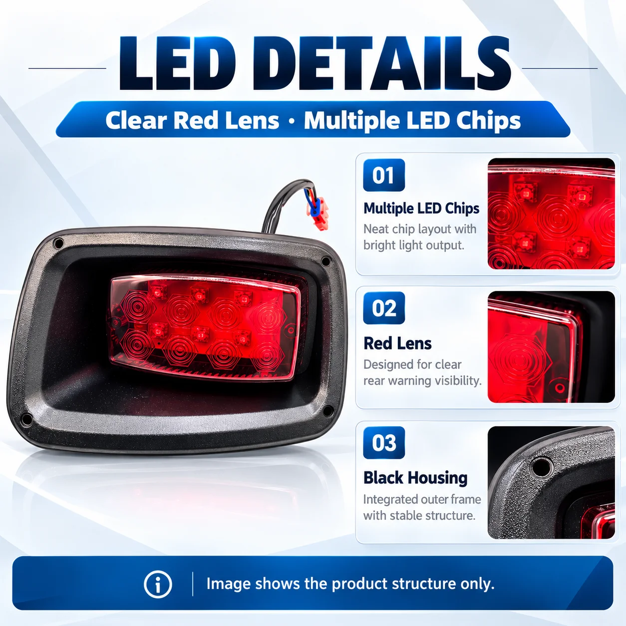 EZGO TXT Golf Cart Tail Light, Reverse Lamp & Turn Signal, Brake Light For E-WAY Sightseeing Cart