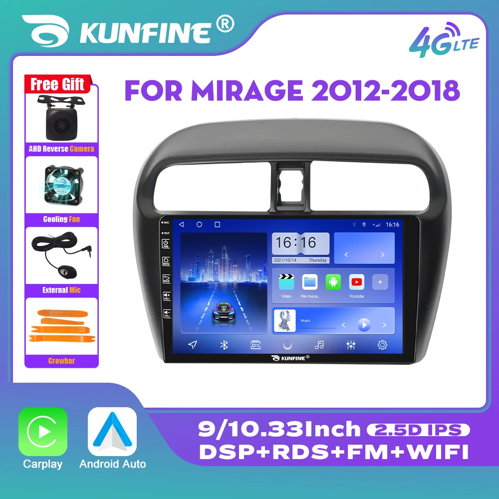 

10.33 Inch Car Radio For Mitsubishi Mirage 12-18 2Din Android Octa Core Car Stereo DVD GPS Navigation Player QLED Screen Carplay