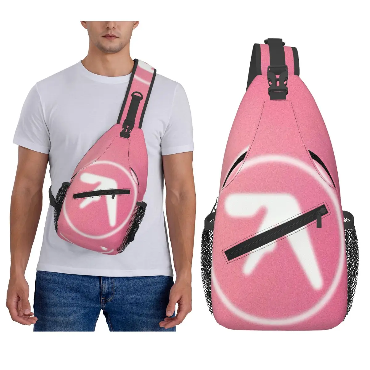 

Aphex Twin Chest Bag Men Sling Crossbody Backpack Chest Bag Traveling Hiking Daypack Shoulder Bag