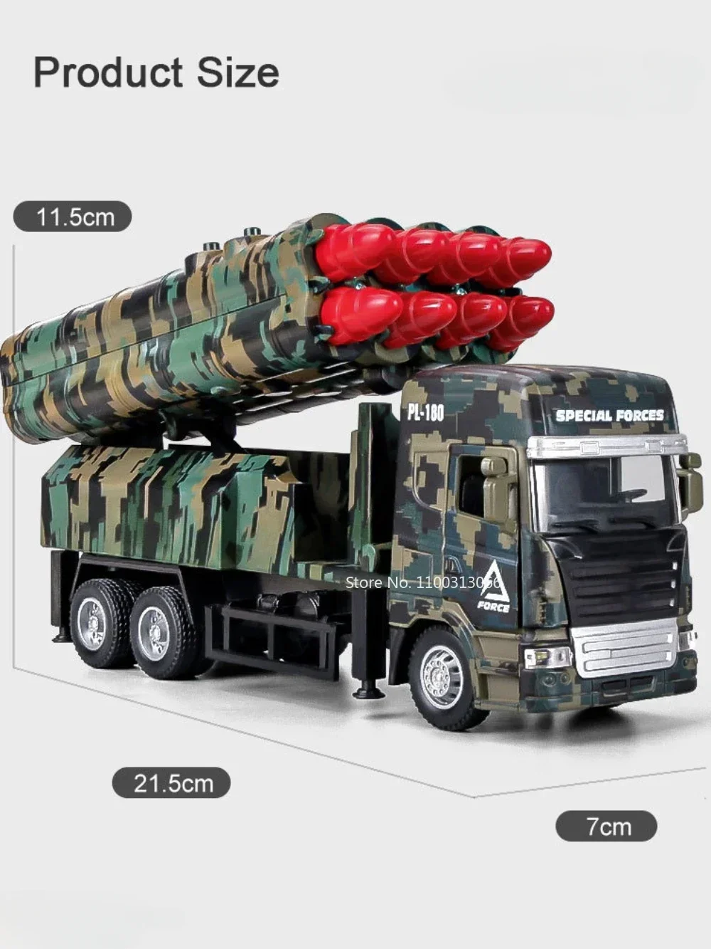 1:32 Missile Rocket Car Model Toy Simulation diecast modello di veicolo con veicolo Missile leggero e sonoro per regali di compleanno del ragazzo