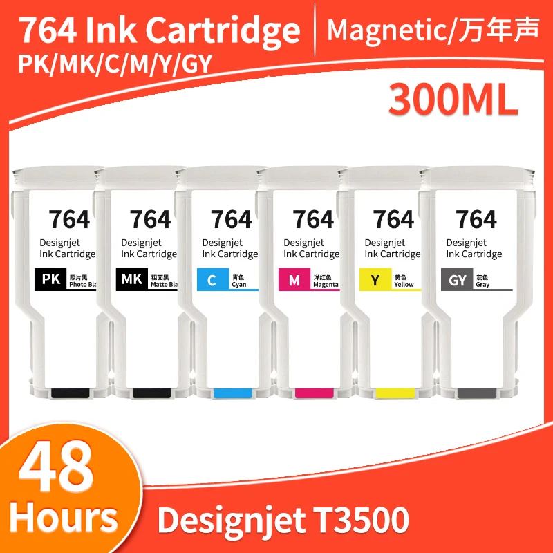 764Ink Cartridge Compatible HP Designjet T3500Ink Cartridge Plotter Large Format PrinteC1Q13A C1Q14A C1Q15A C1Q16A C1Q17A C1Q18A