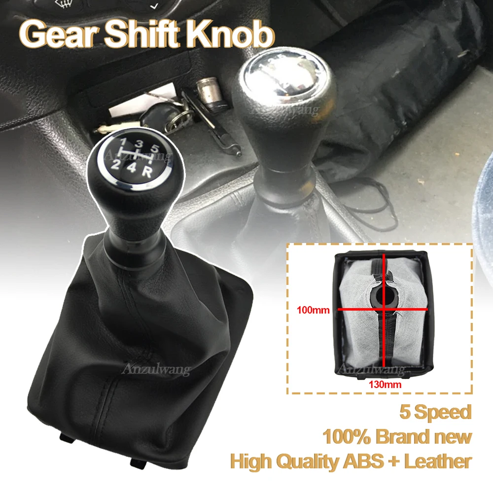 Car Styling 5 Speed Manual Gear Shift Knob Dustproof Cover Collar For Peugeot 206 406 Lever Shifter Stick Handball Accessories