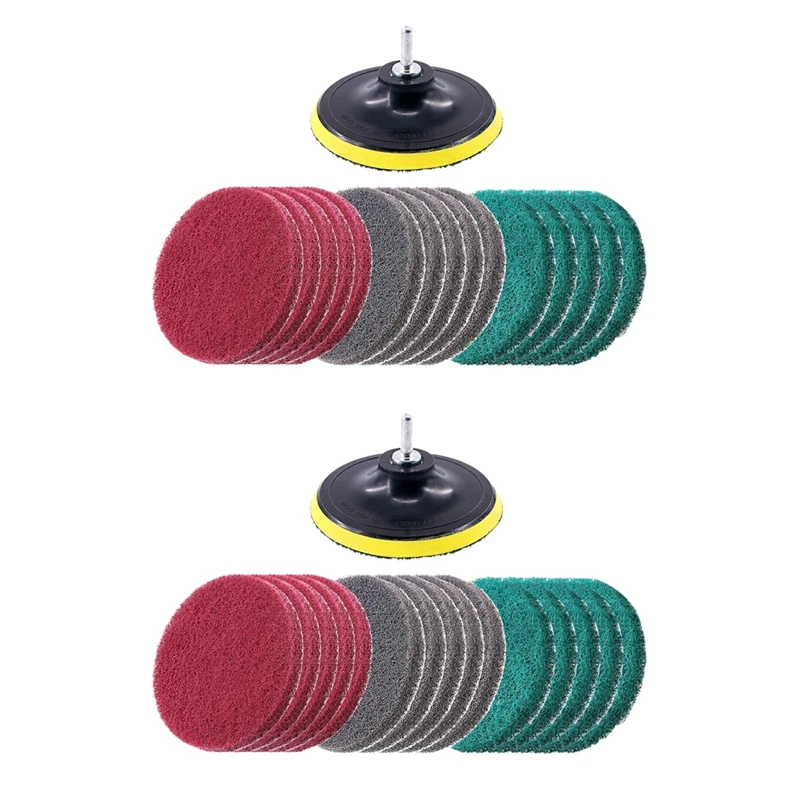 

32Pcs 5Inch 3 Different Color Scrubbing Pads Drill Powered Brush Tile Scrubber Scouring Pads Cleaning Kit