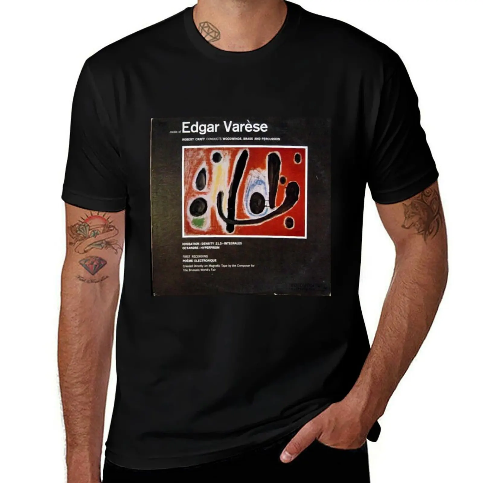 Edgar Varese, Avant Garde, Psychedelic, Modern Art, Composer T-Shirt Streetwear Print Tee Shirt T-Shirt