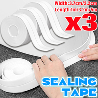 1/3PCS Self Adhesive PVC Sealing Strip Tape for Bath Toilet Kitchen Caulk Tape Waterproof Wall Sticker White Mold Proof Tapes