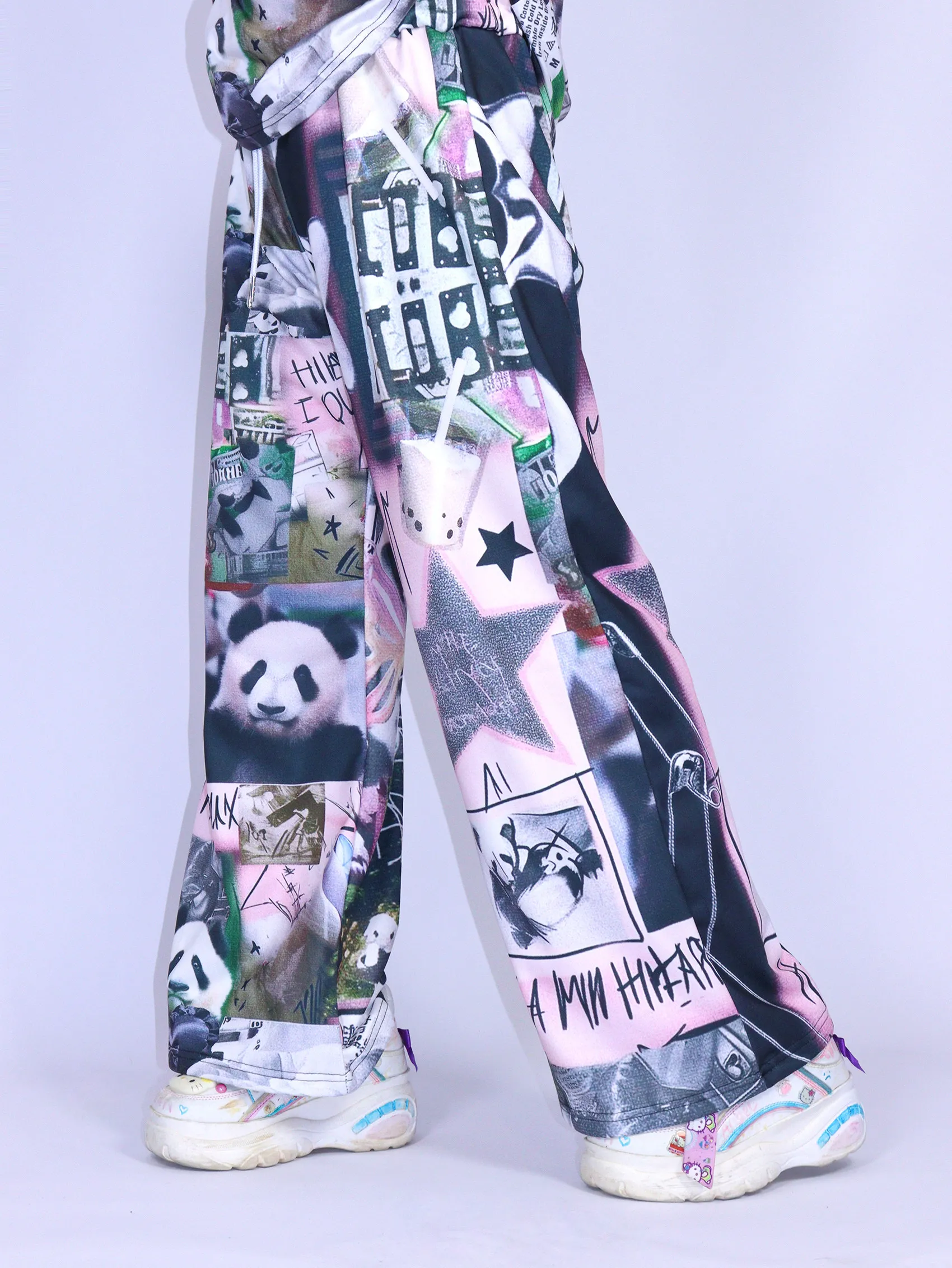 Men's and Women's Panda Graffiti 3D Print Harajuku-style Subculture Pants, Suitable for Everyday / Street / Hot Girl Style