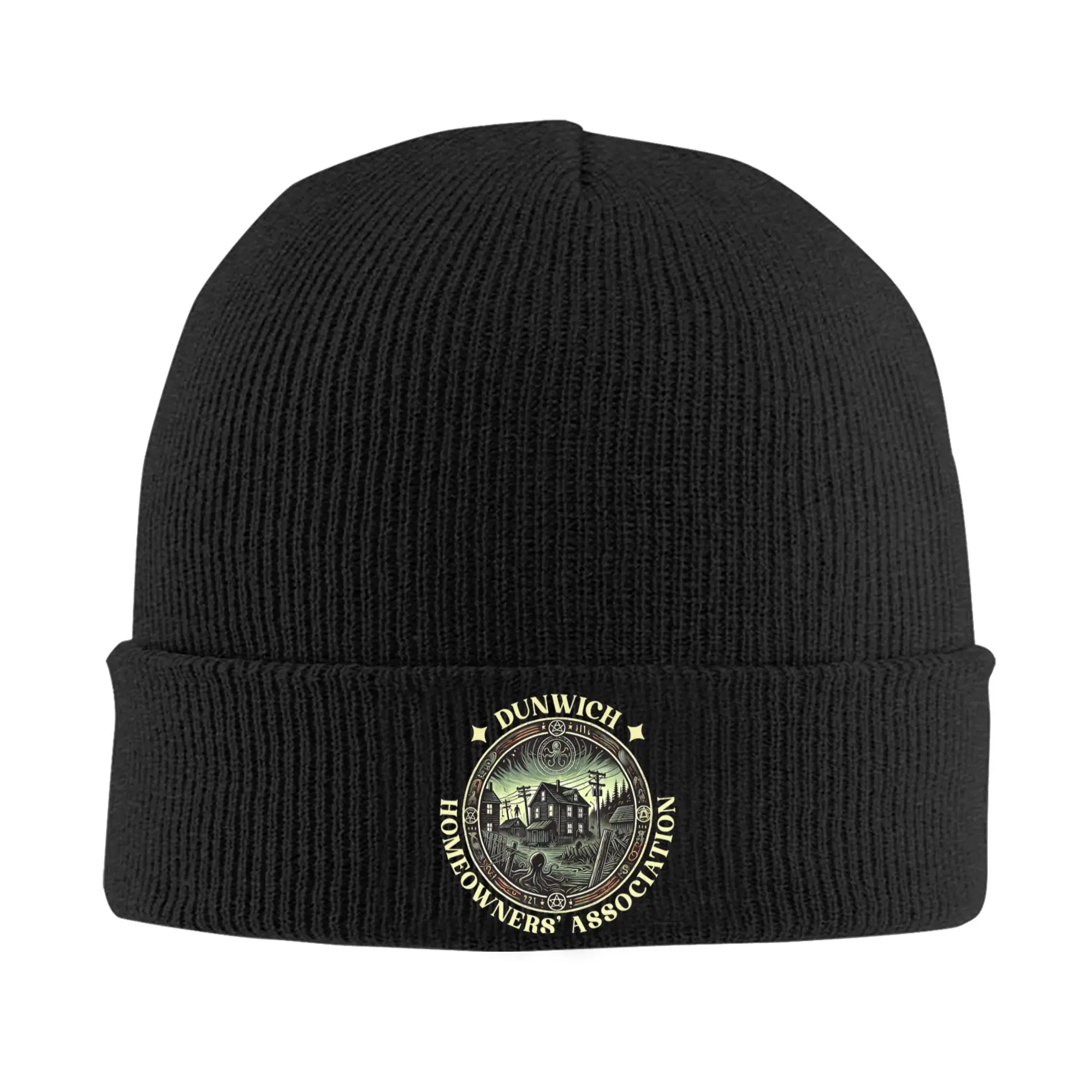 Dunwich Horror Miskatonic Lovecraft Cthulhu Knitted Hat Skullies Beanies Warm Necronomicon Cap Men Women Acrylic Casual Bonnet