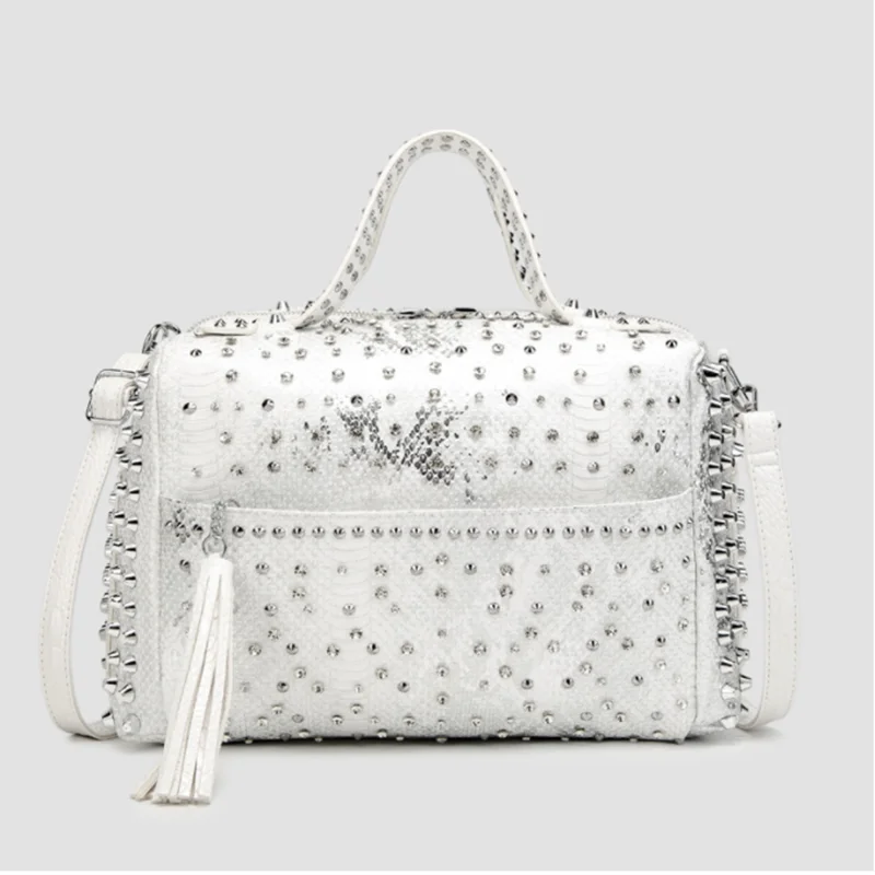 Borse a mano per borse e borsette da donna borsa a tracolla con strass rivetto di design di lusso borsa da viaggio shopper di grande capacità