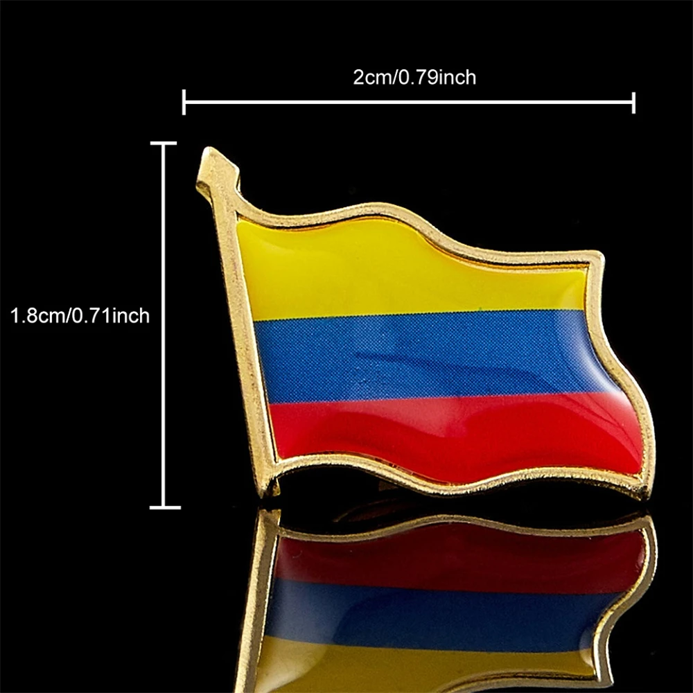 Colombia National Enamel Pin and Brooches Flag Lapel Pin Metal Waving Ornaments Brooch Decoration