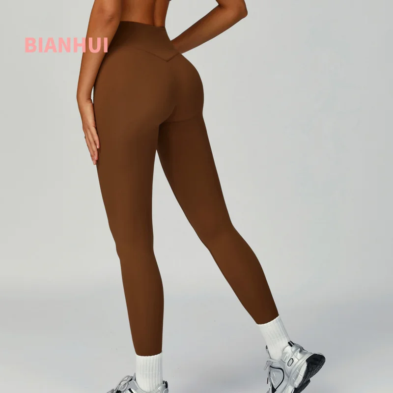 

BIANHUI High-Waist Tight Trousers Outdoor Running Yoga Long Pants Women Quick-Dry Sports Fitness Leggings Workout Clothes