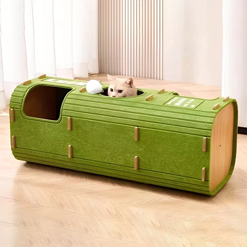 بيت القط فيلا ورأى مقاومة للاهتراء بيت القطط جميع المواسم متعدد الطبقات إطار تسلق القطط الدافئ مزيل الوبر ولوحة الخدش #5