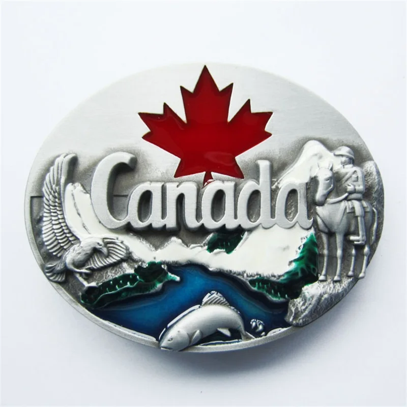 Canada Canadian Maple Leaf Wildlife Belt Buckle Boucle de Ceinture also US Stock BUCKLE-WT064 Free Shipping