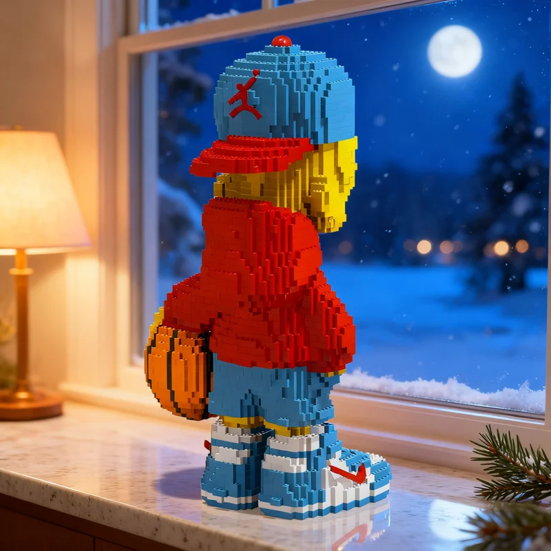 5203pcs MOC Sculptures Bart Simpson Model Christmas Gift Tabletop Ornament Craft Home Decor Collectible Living Room Decoration