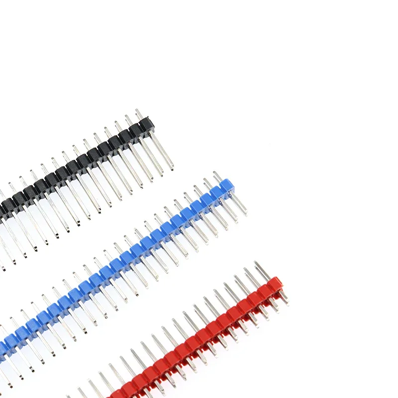 100 Uds 2,54mm 2X40Pin cabezal de Pin macho recto/Pin doblado para Arduino Pin de cobre/Pin chapado en oro/Pin de hierro de 8,5-21mm de longitud