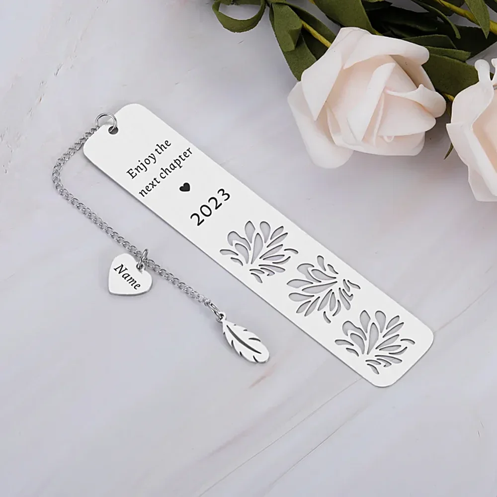 

Personalize Students Customize Long Feather Circular Combination Stainless Steel Bookmarks as Gifts for Teachers and Classmates