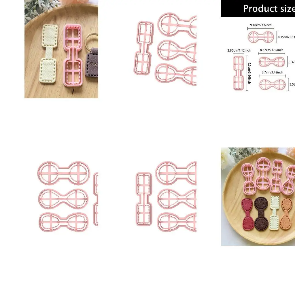 

J78F Набор из 4 пластиковых глиняных форм для брелков для ювелирных изделий ручной работы