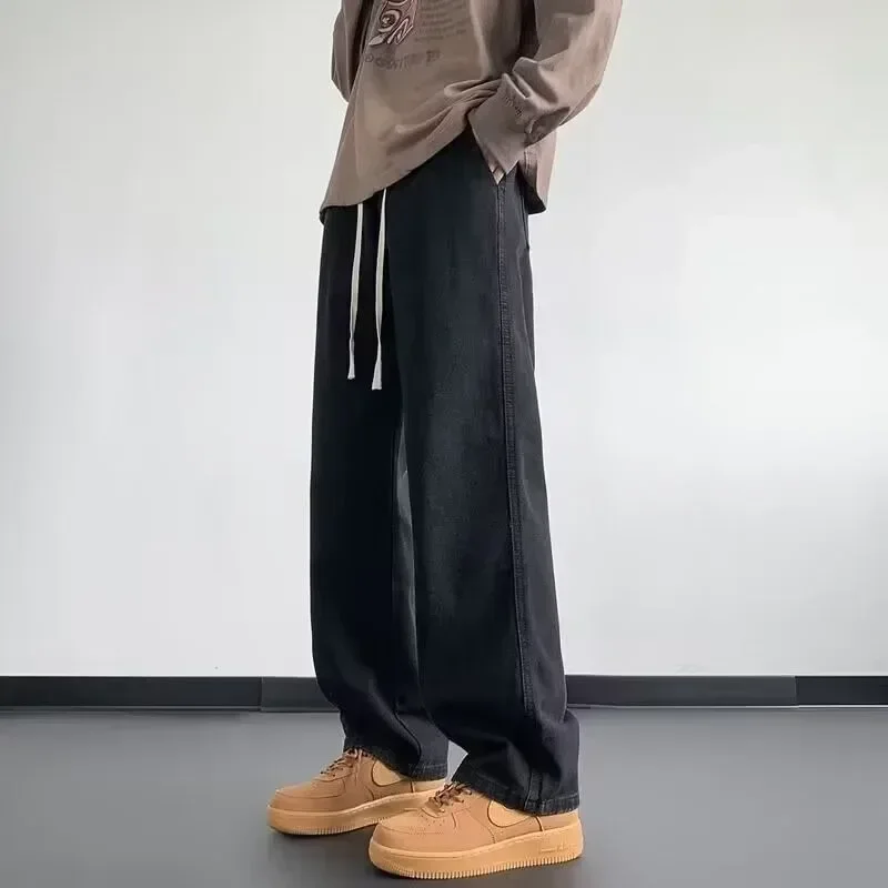 Jean décontracté pour hommes, ample, droit, confortable, pantalon de rue, tendance, Style américain, printemps automne