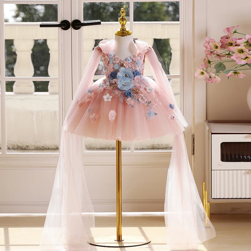 KLGFLD Gorgeous Girls Prom Dress High-End Elegant Dress Attending Party Evening Dress for Girls Christmas Dress Suitable for 2-8 image 4